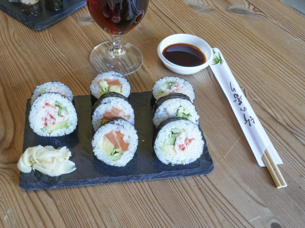 Lidt udm&aelig;rket sushi fra Sino Sushi i Frederiks All&eacute;