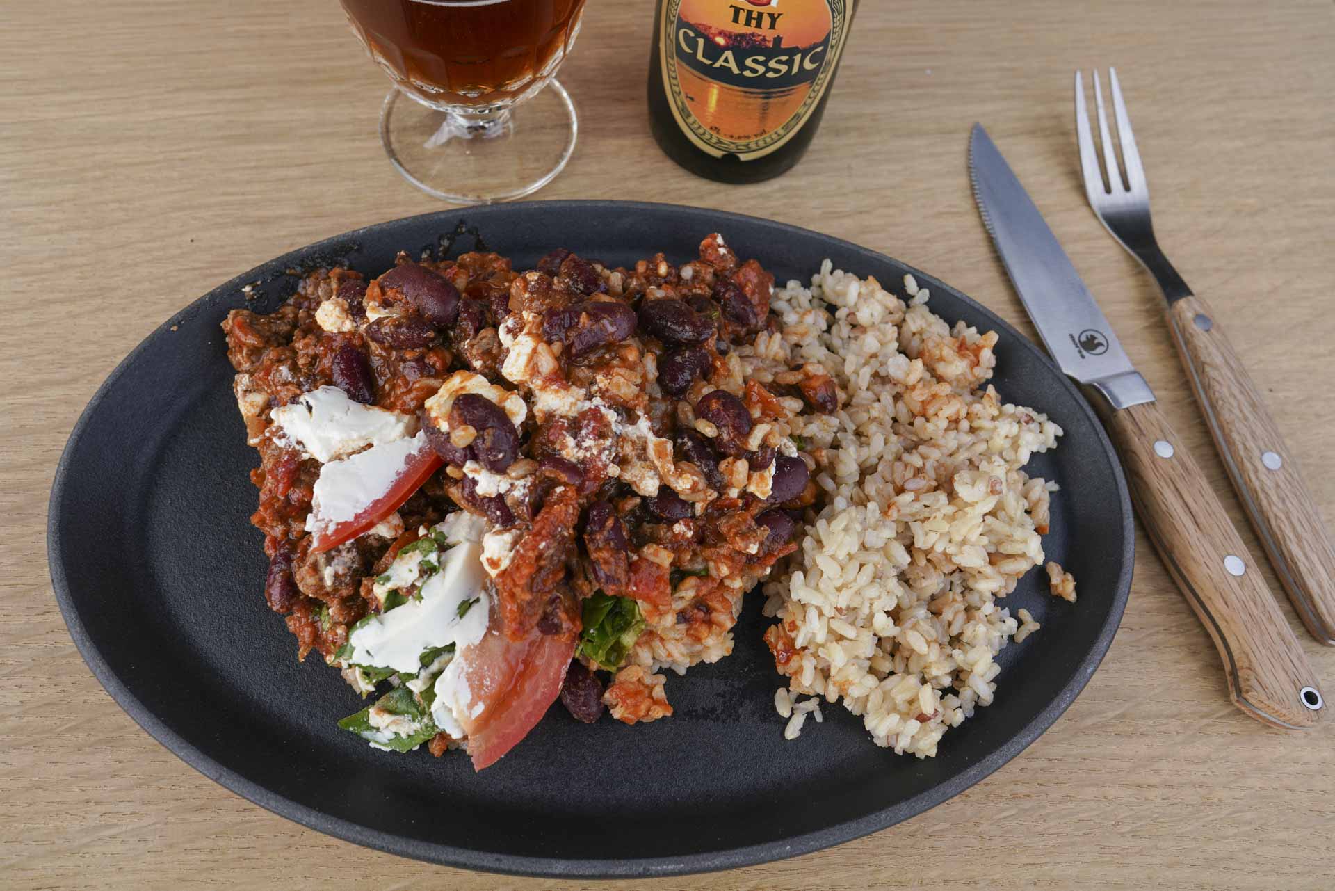 En hjemmelavet chili con carne fra Kantina