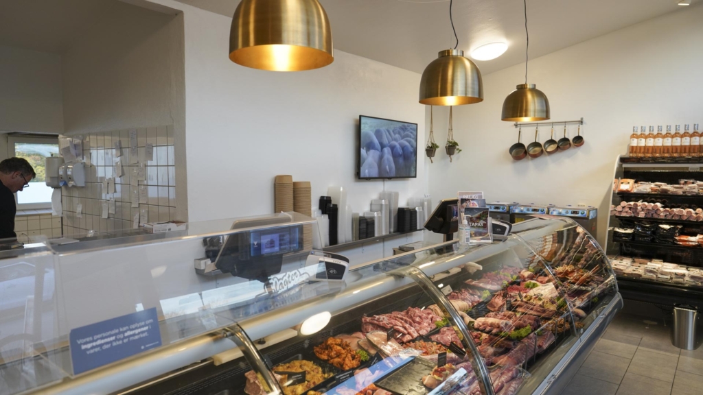 Disken med k&oslash;d hos Slagter Theilgaard på Kridth&oslash;j Torv