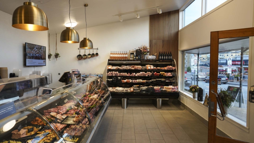 S&aring;dan ser forretningen ud hos Slagter Theilgaard på Kridth&oslash;j Torv