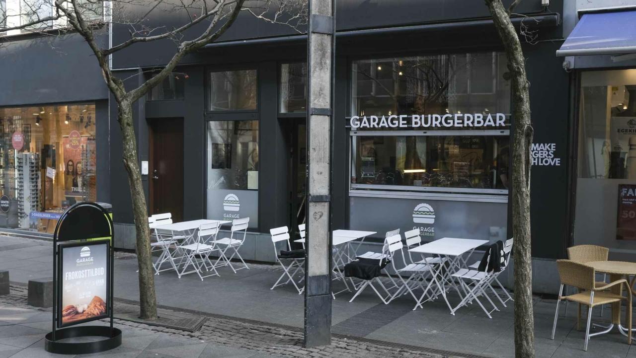 Garage Burgerbar i Aarhus C set udefra