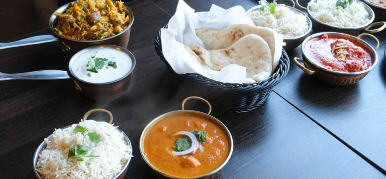 Et udvalg af de indiske retter hos Masala