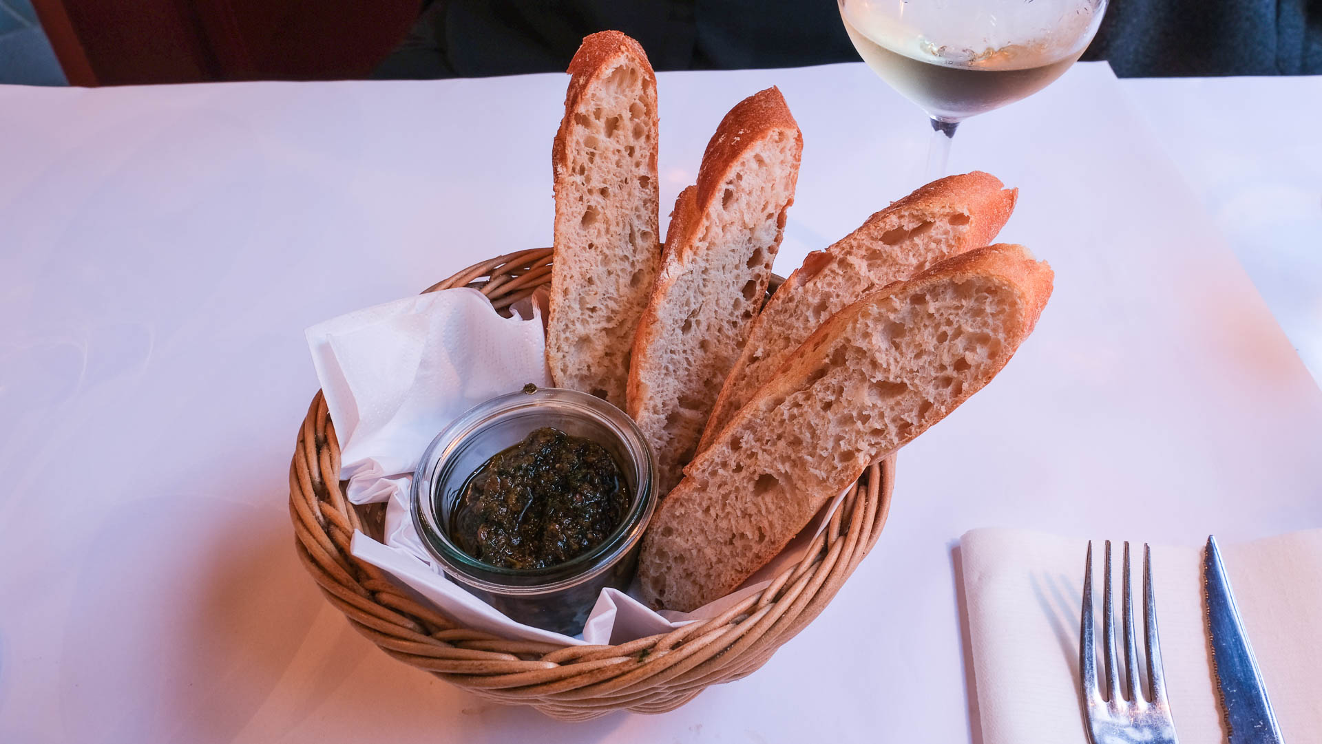 Brød hos Restaurant Le Basilic
