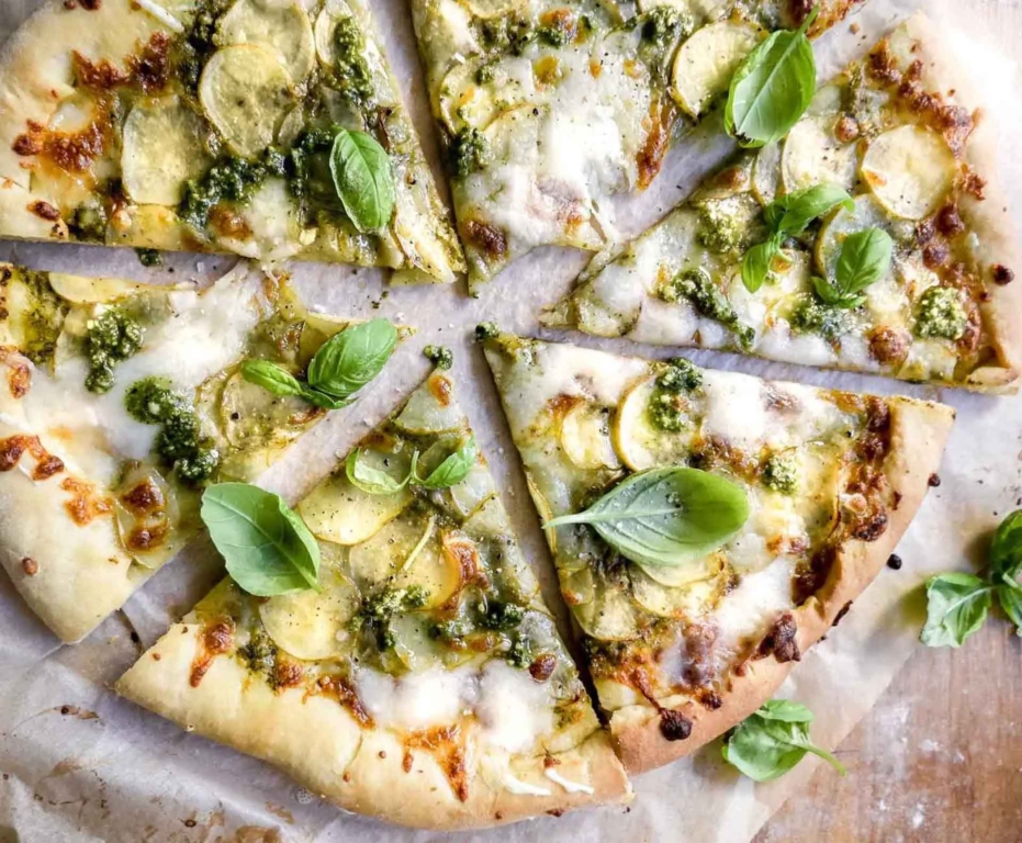 En vegetarpizza hos Café Gaya