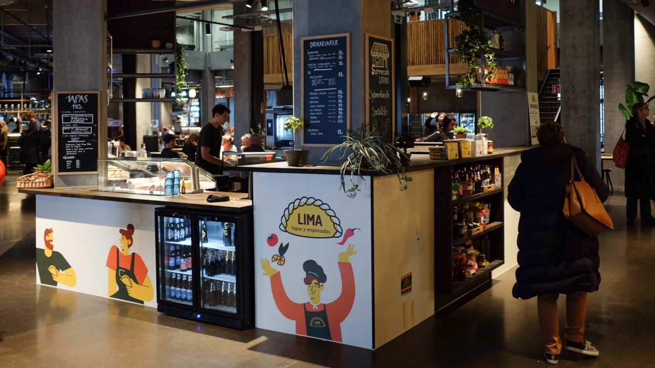 Her ser vi boden som Lima Empanadas har på Nicolinehus