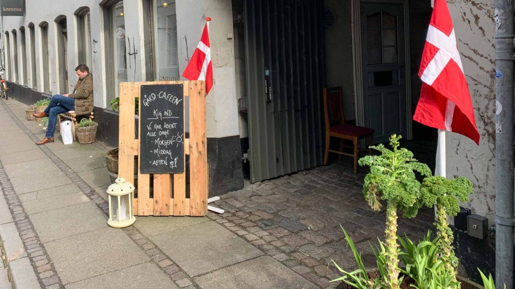 Dannebrog og gr&oslash;nne planter