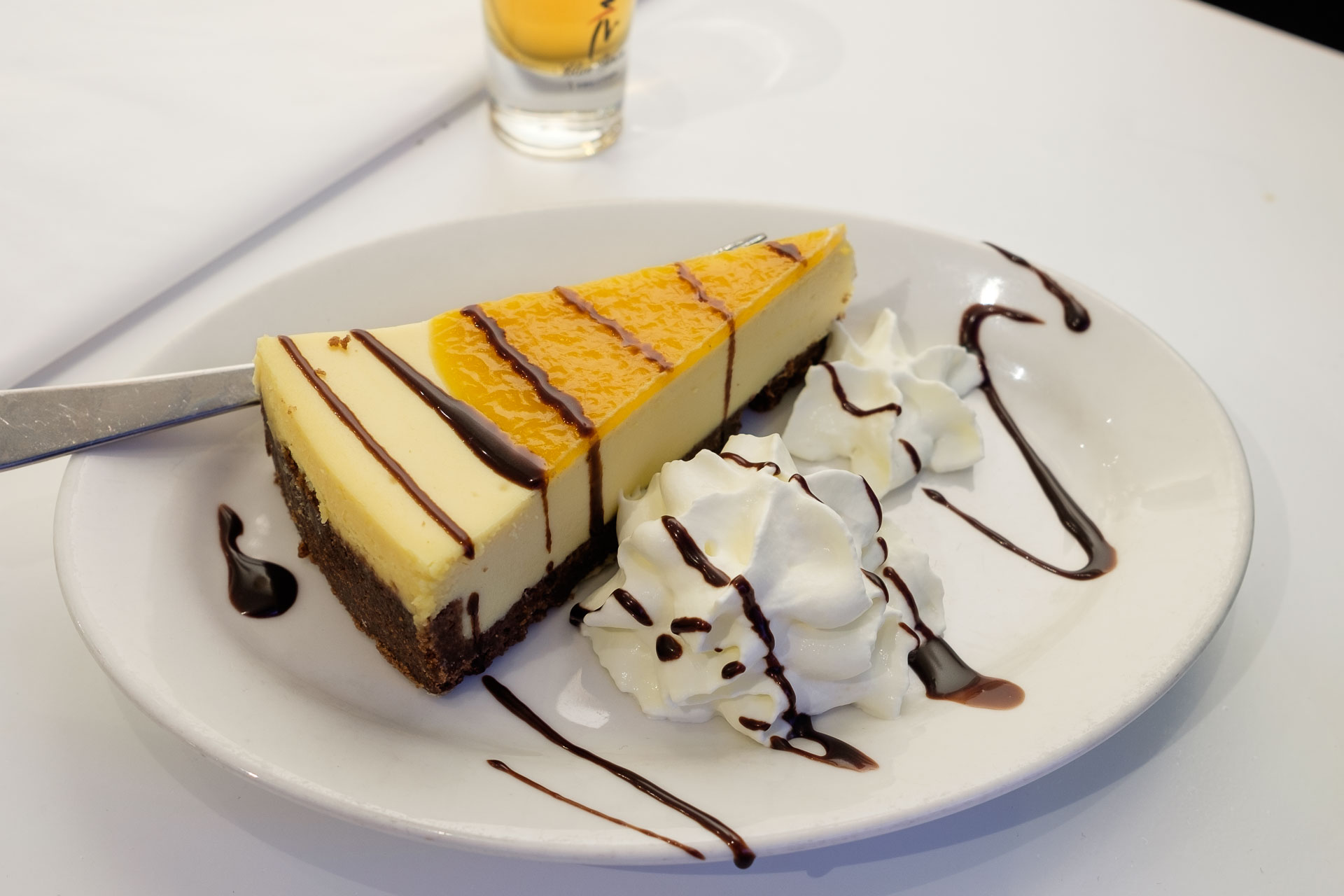 Cheesecake var med mango og passion