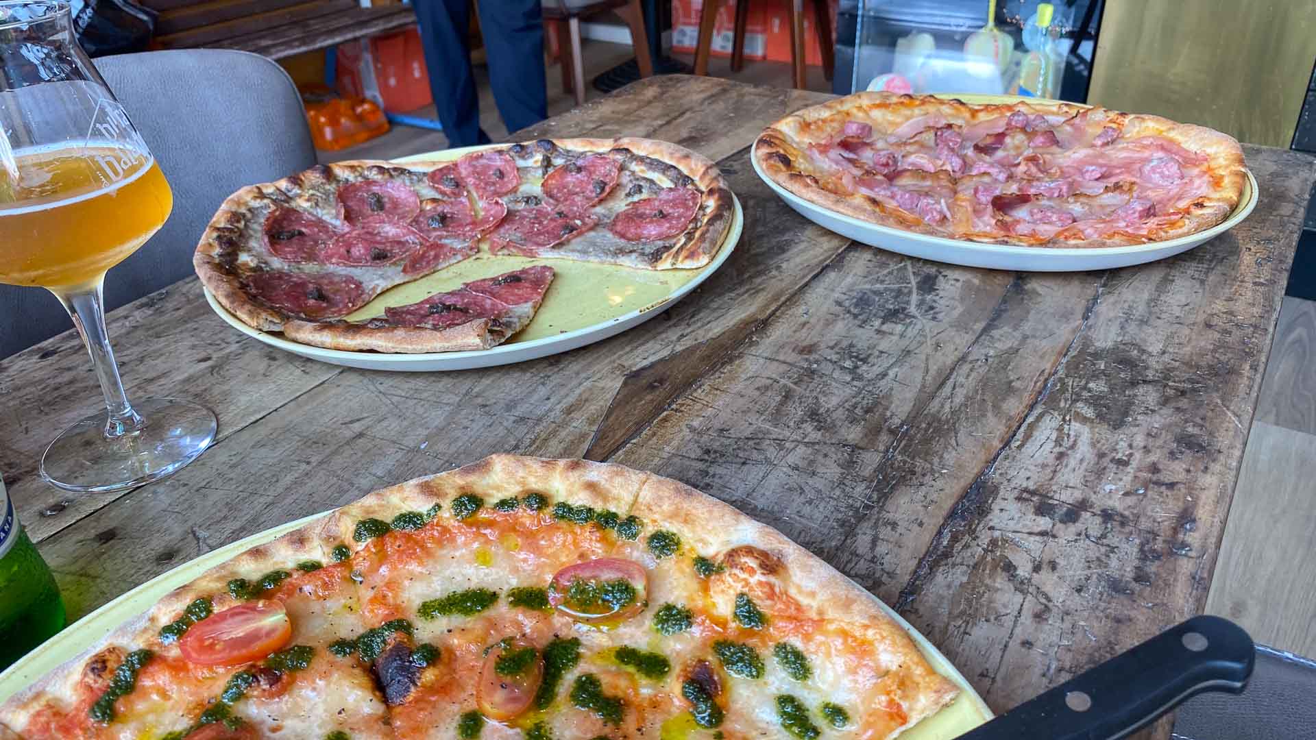 Her er de tre af vores pizzaer hos Via Vai