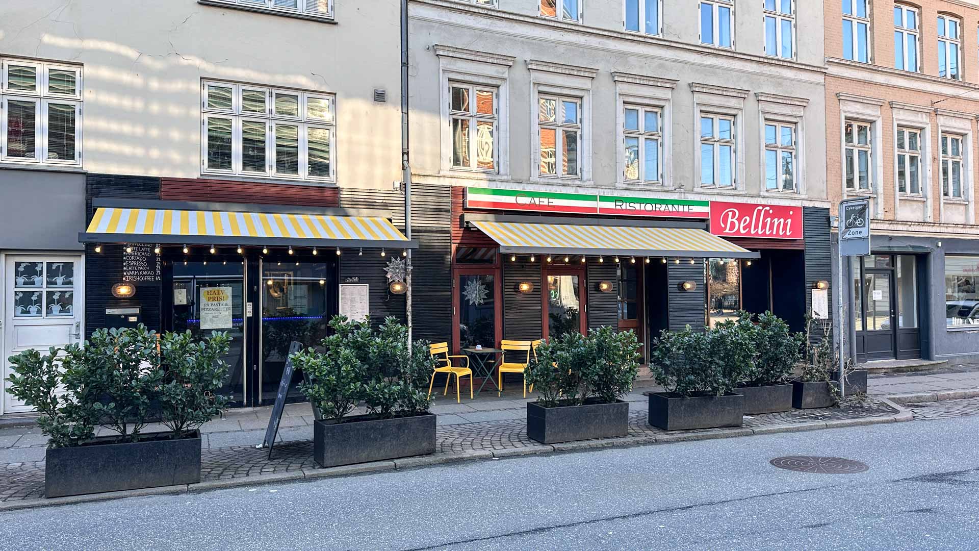 Ristorante Bellini i Jægergårdsgade set udefra