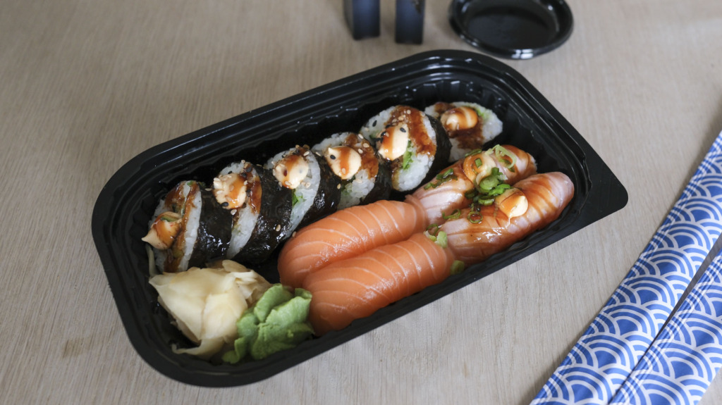 Sushi som take away fra Sashimi Sushi