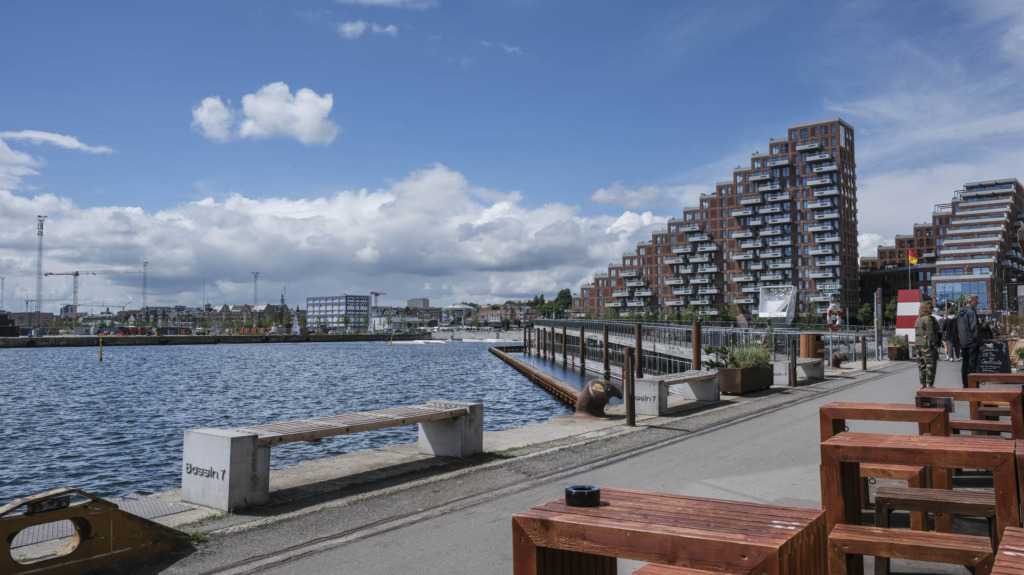 Udsigten til Havnebadet fra Vesterlauget Ø