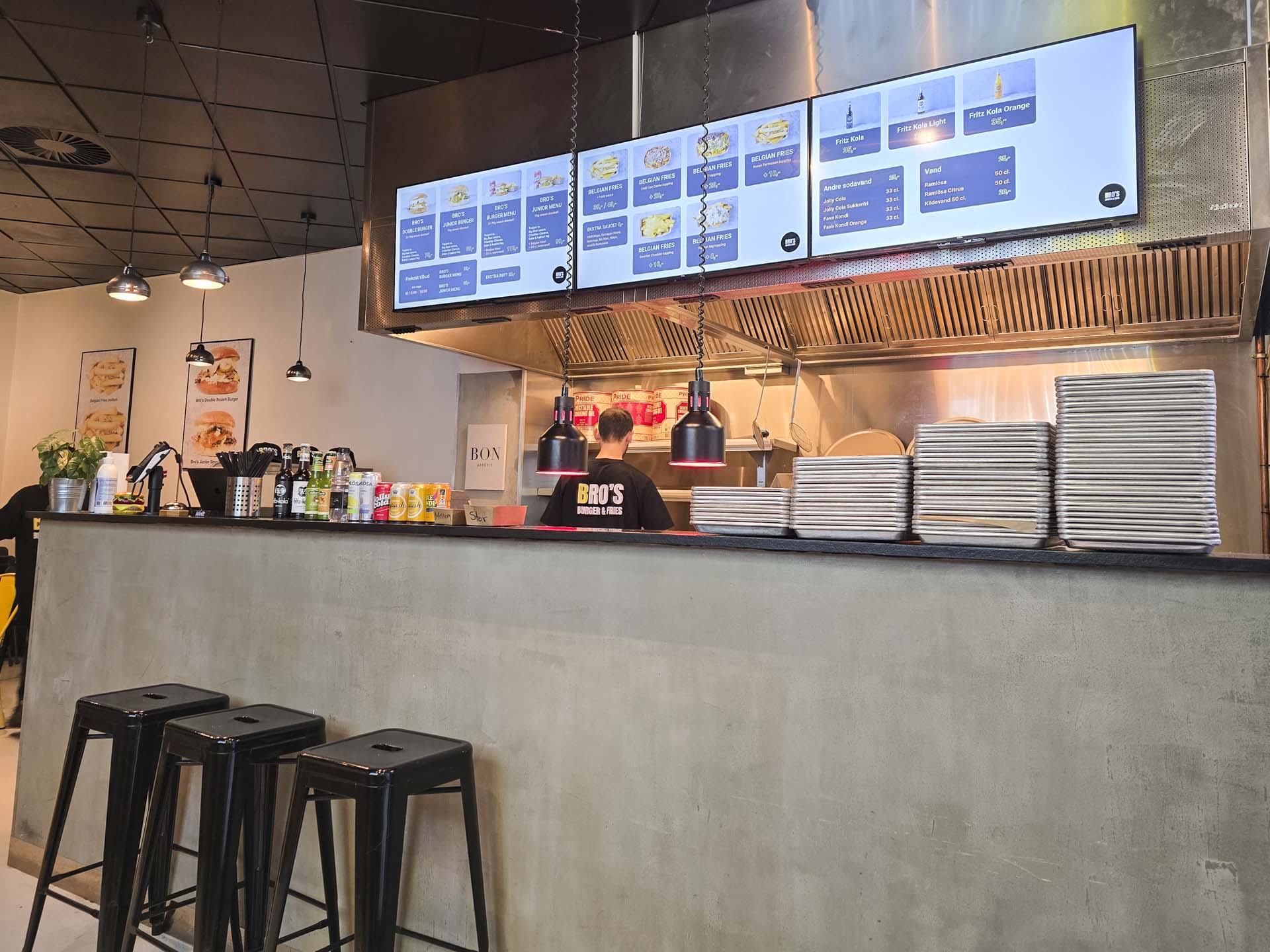 Menutavlen hos Bro’s Burger and Belgian Fries i Aarhus C