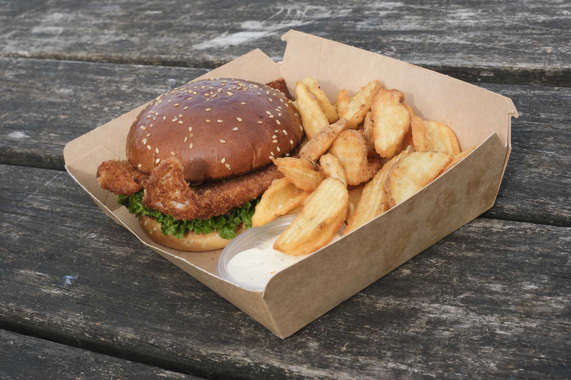 Fiskeburger hos Køst Ørnereden i Marselisborgskoven