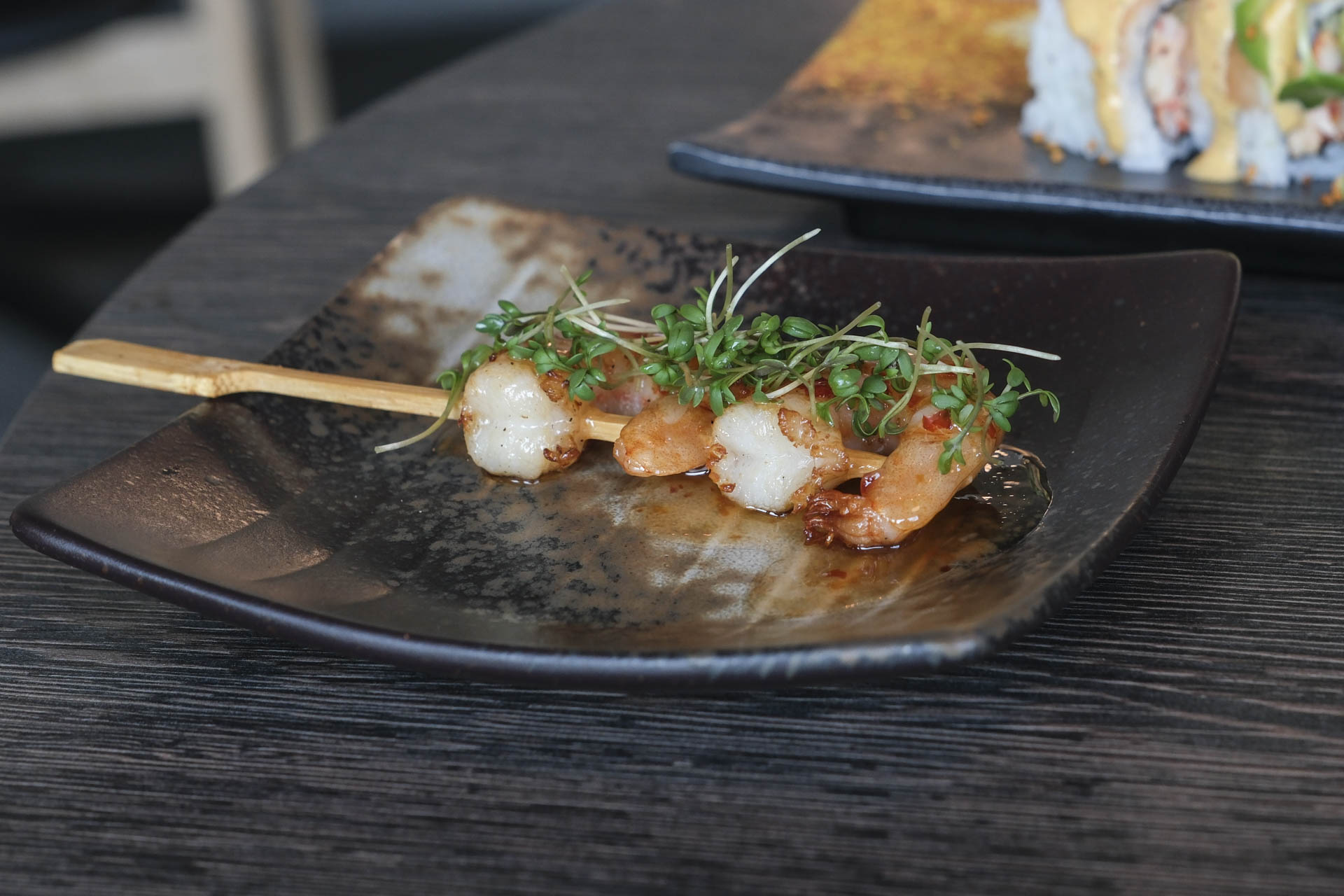 Grillede rejer hos A+ Siam Sushi på Aarhus Ø