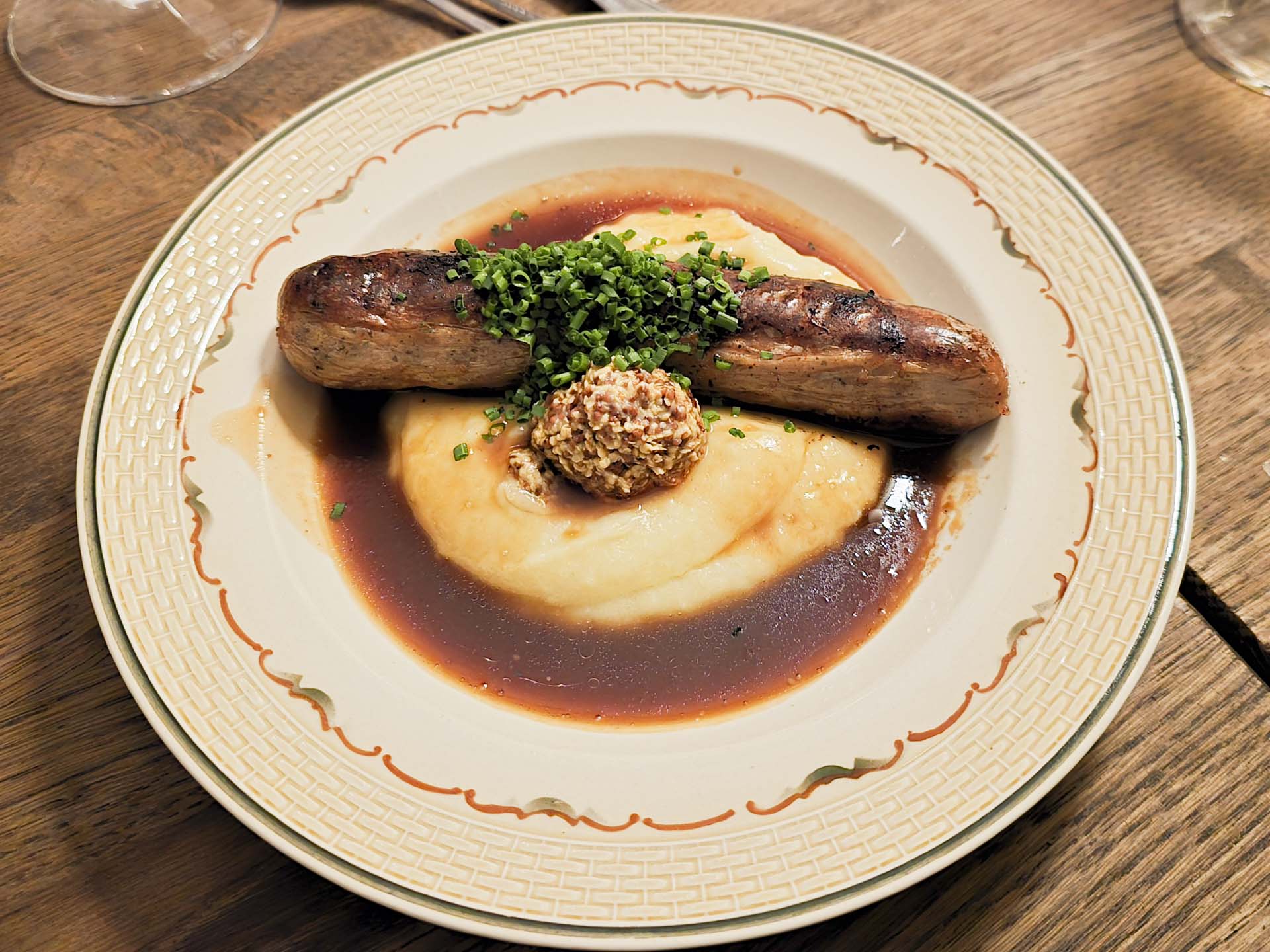 Saucisse de Toulouse a la 74 hos Restau74 i Aarhus C.