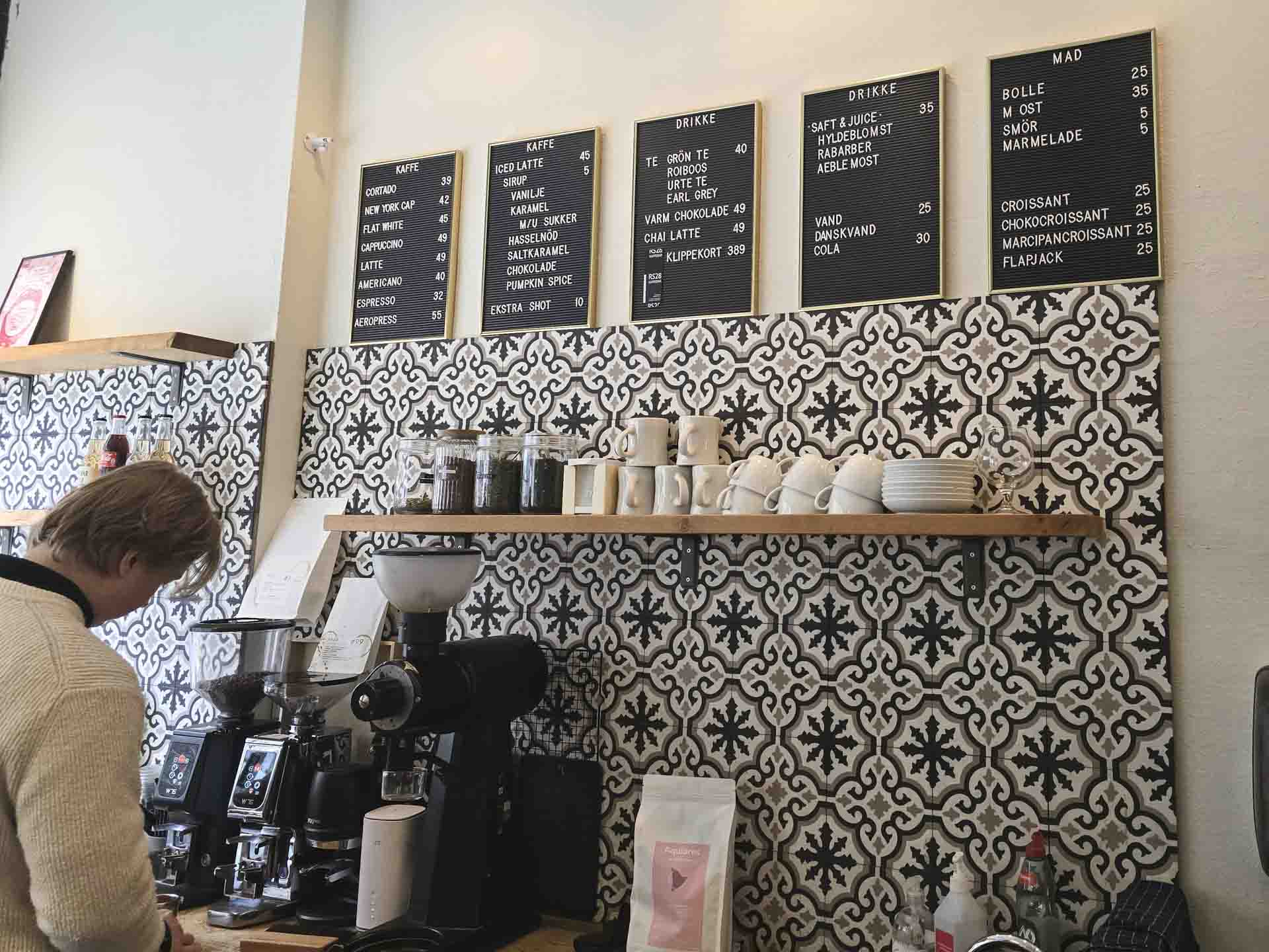 Menukortet hos RS28 i Ryesgade i Aarhus C