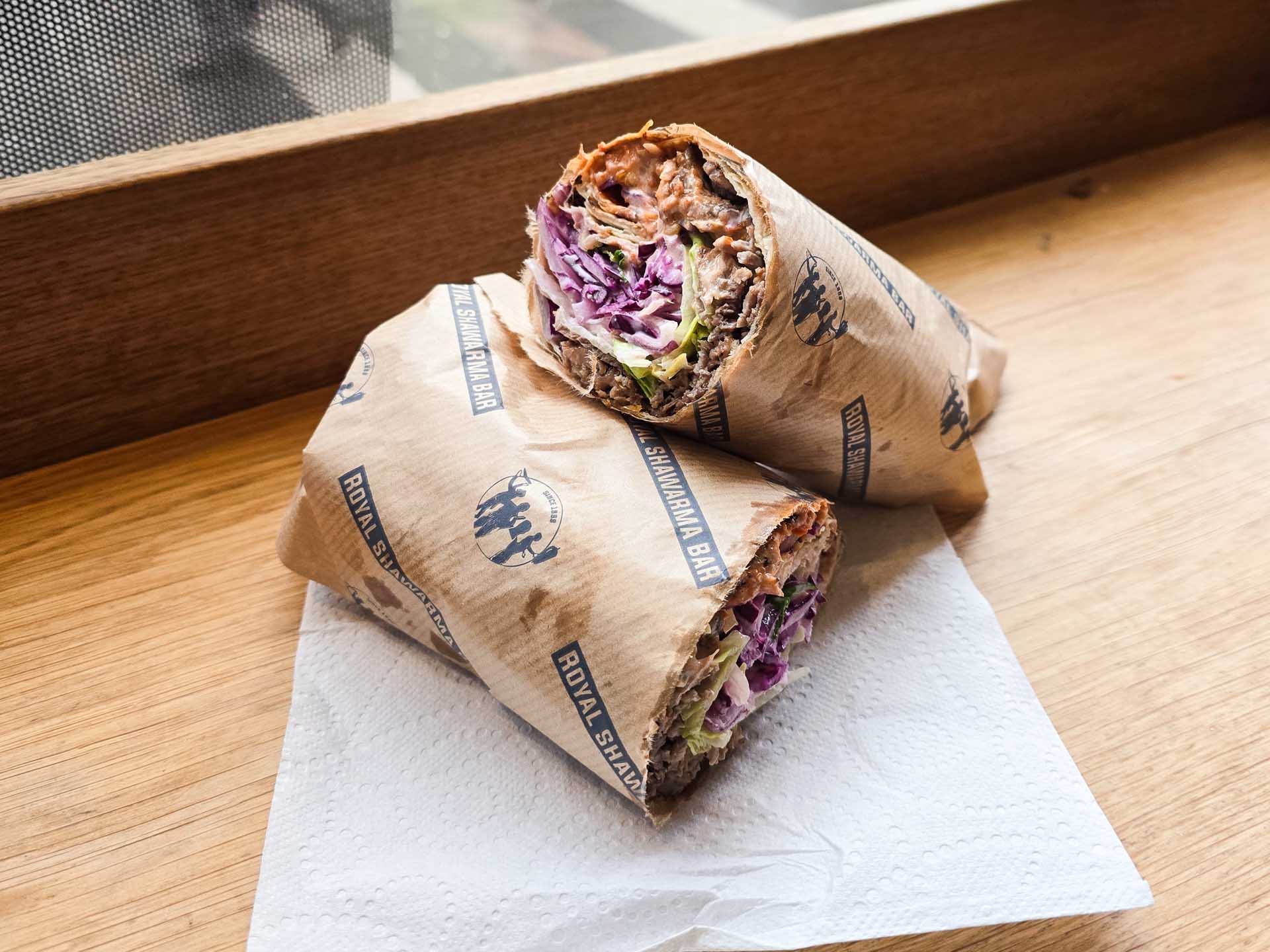 En Shawarma fra Royal Shawarma i Ryesgade i Aarhus C.