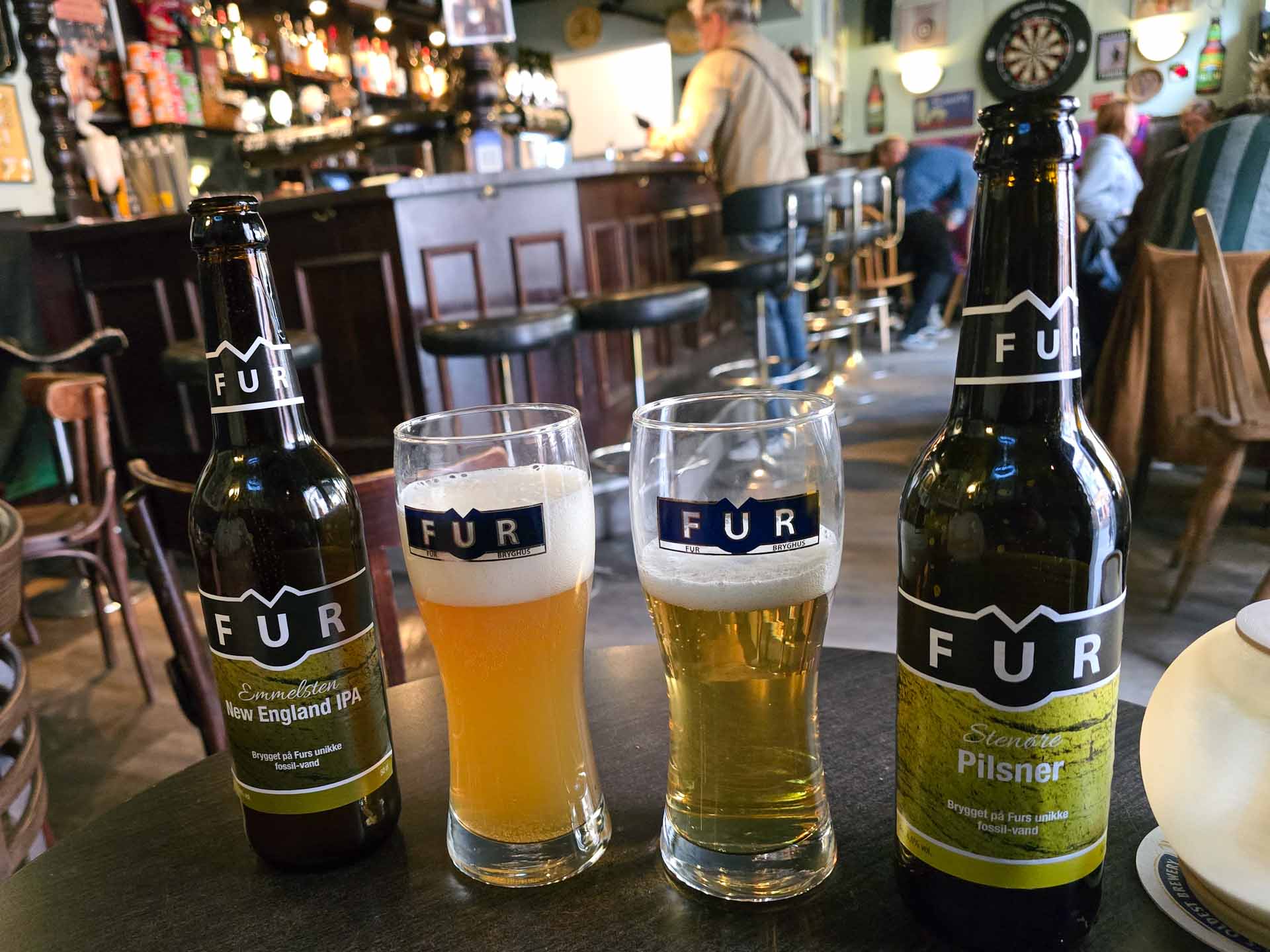 Fur Bryghus har en del øl hos Æblet og Gåsen i Aarhus