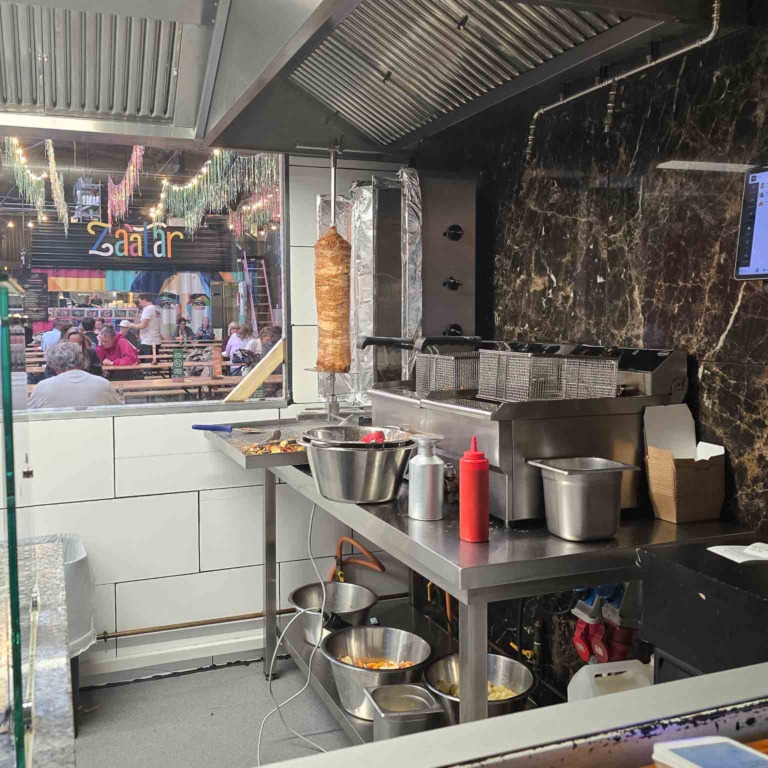 K&oslash;kkenet med d&ouml;nerspyd hos Berlin Gem&uuml;se D&ouml;ner i Aarhus Street Food